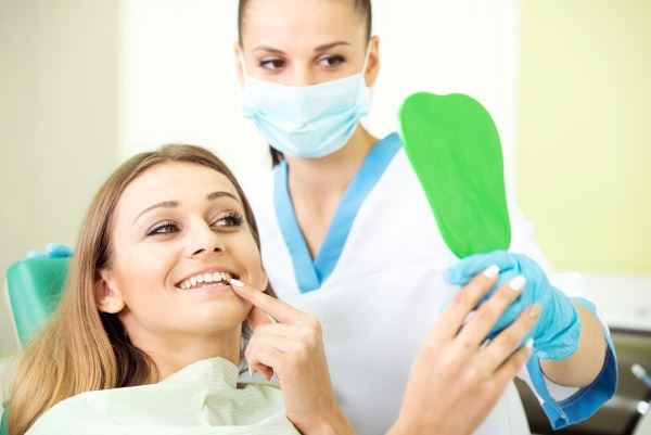 woman in a dental chair