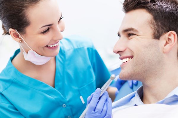 Dentist examining a patient